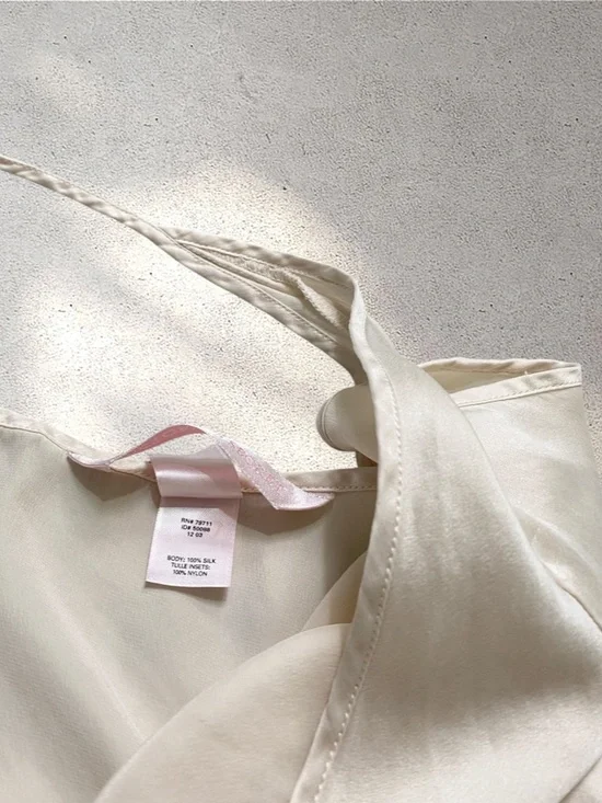 RARE VTG Victoria’s Secret 100% Silk Cream Sheer Maxi Dress - Picture 8 of 9